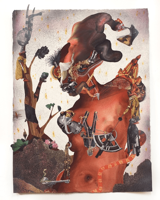 Far far away, 2015 Collage painting on paper 31 1/2 × 22 1/2 in 80 × 57.2 cm Rush Philanthropic Benefit Auction 2015